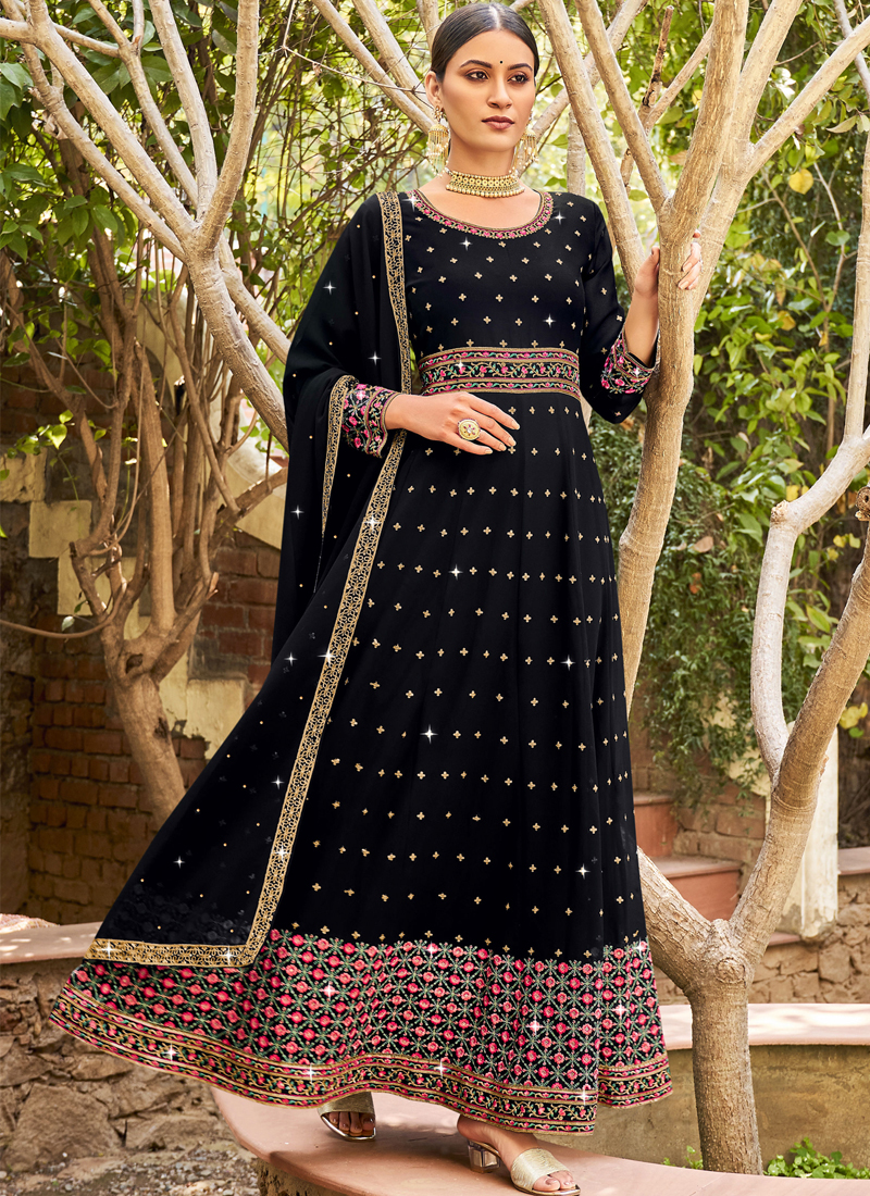 Black 2024 georgette anarkali